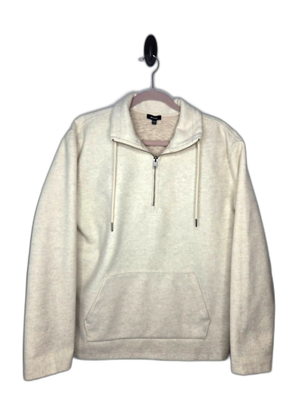 Express Men's Cream Half-Zip Pullover Sweater